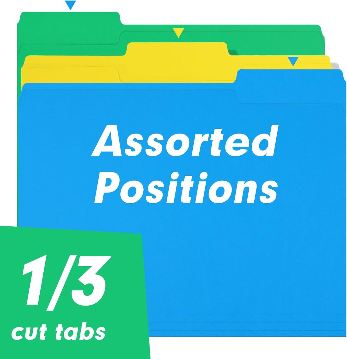 File Folder, RAZCC 150 Pack 1/3 Cut Tab File Folders Letter Size, Manila Folders, Folders with Tab, Great for Organizing and Easy File Storage