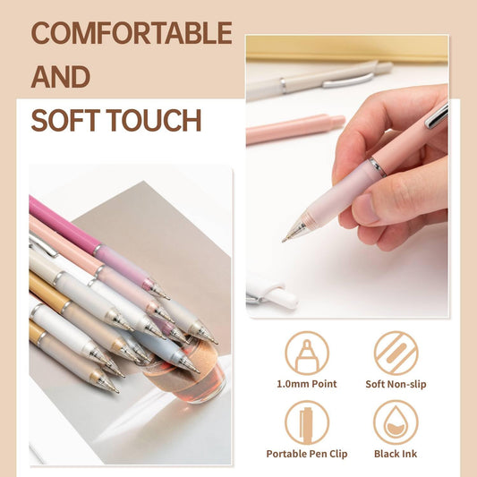 Aisibeiger Ball Point Pen Black Ink Ballpoint Pens with Super Soft Grip Medium Point 1.0mm Office Pens (12-count)