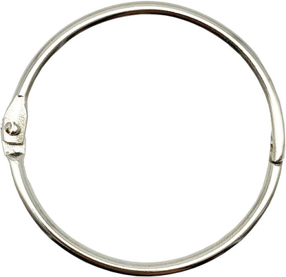 KTOJOY 2 Inch (15 Pack) Loose Leaf Binder Book Rings, with Metal Nickel Plated for Key,and Index Cards, for School, Home, or Office, Silver