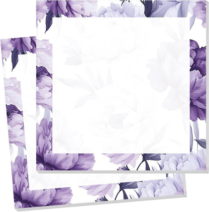 Sticky Notes 3x3 Inch, 2 Pads Cute Self-Stick Note Pads, Strong Adhesive Notepads for Office, Home, School, Organization and Reminders Watercolor Wildflowers