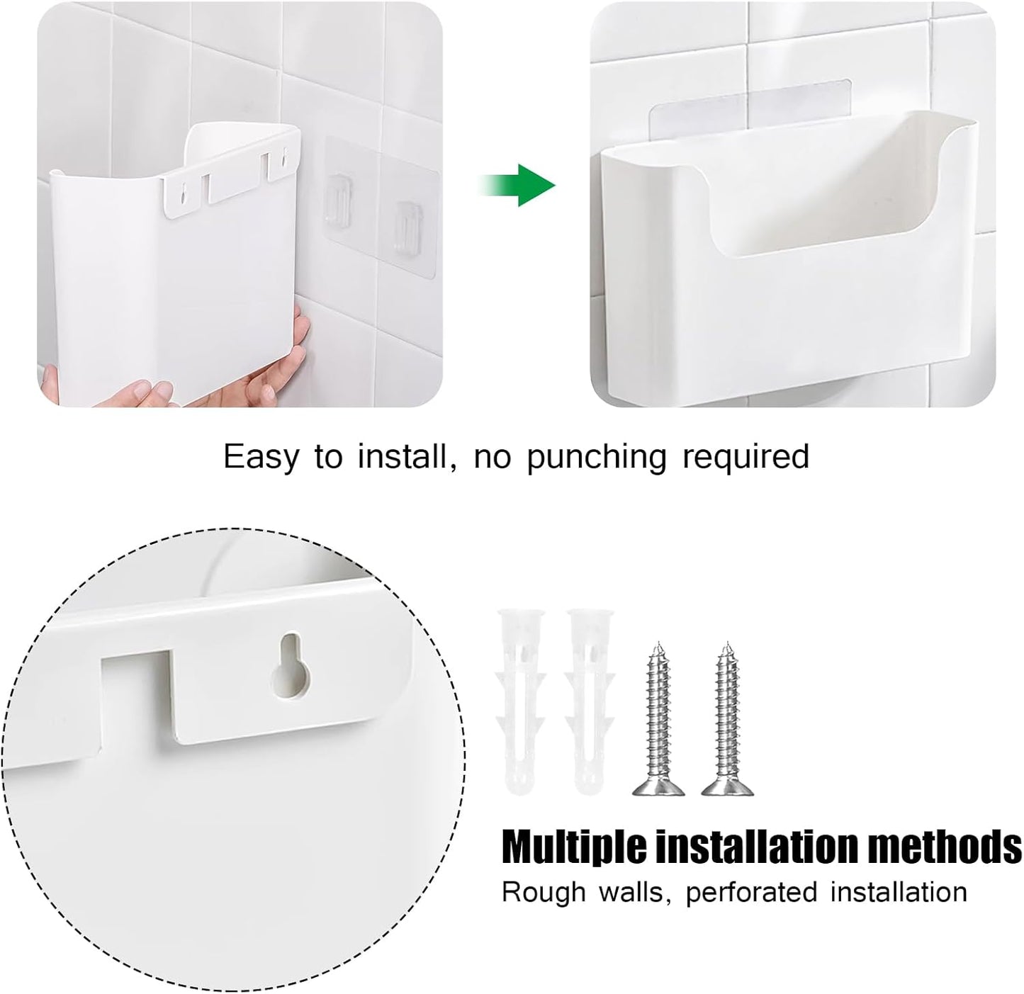 Wall File Holder - White Plastic Wall Mount File Organizer for Office, Home, Classroom