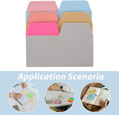 NUOBESTY 1 Pack of 90pcs 6-color Index Sticky Notes Adhesive Note Papers for School Office Home Take Noting and Mark Pages