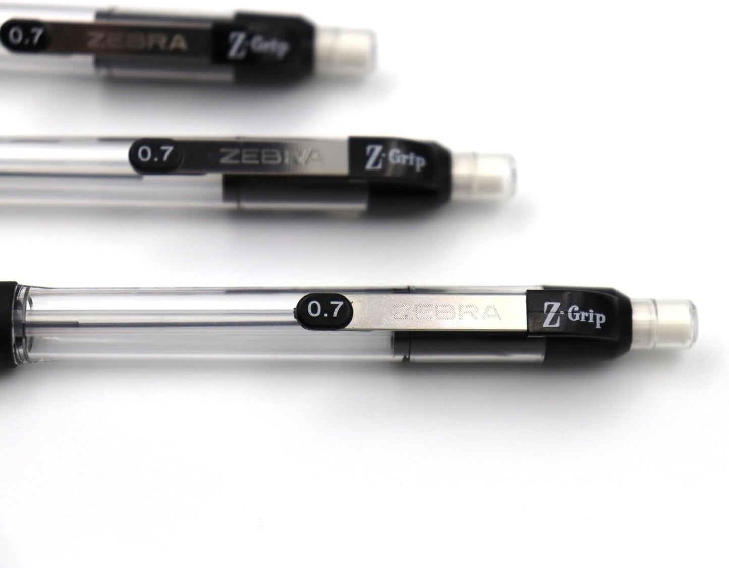 Zebra Pen, Z-Grip Mechanical Pencil, Smooth Writing, Latex-Free Grip, 0.7mm Lead, #2 HB, Pre-Loaded with Lead and Eraser, for School, Office, Everyday Use, Refillable, Clear Barrel, 24-Pack, (15241)