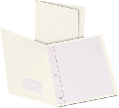 Oxford Two-Pocket Folders w/Fasteners, Red, Letter Size, 25 per Box (57711)