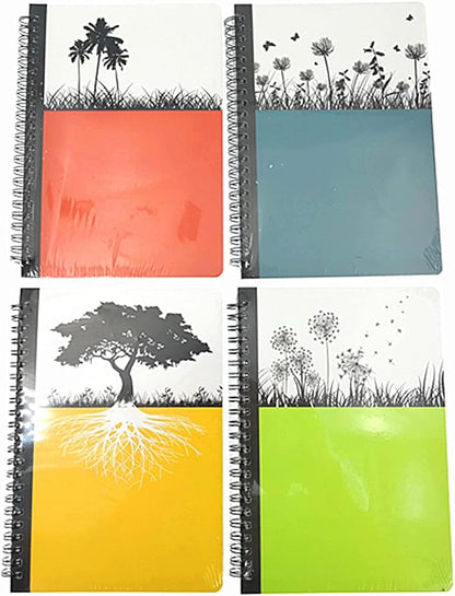 4 Pack A5 Spiral Notebook Journal,Wirebound Ruled Sketch Book Notepad Diary Memo Planner,A5 Size(8.3X5.7) & 80 Sheets (Floral)