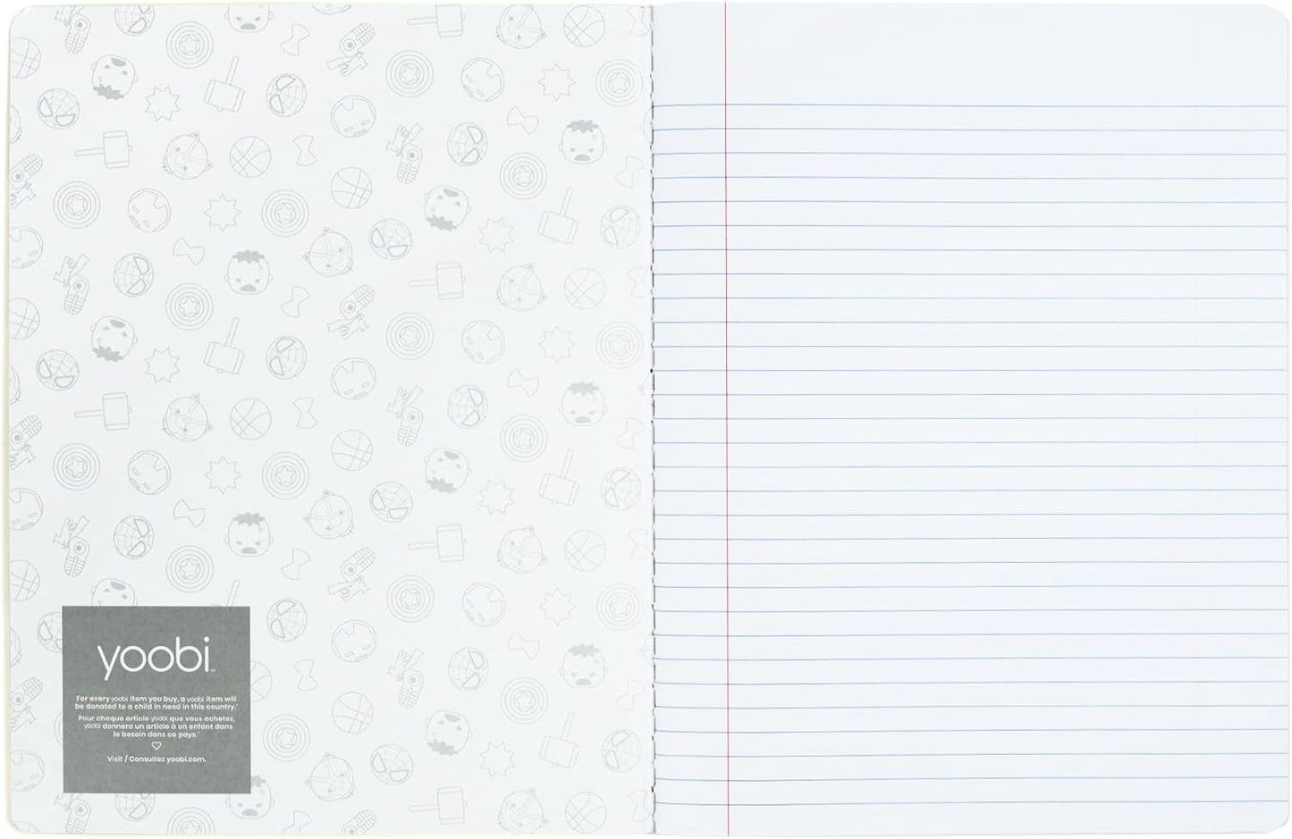 Yoobi College Ruled 8 x 10.5” Spiral Notebook Set – 3-Pack of 1 Subject Notebooks, Pink, Purple & Black Celestial Patterns – 150 Perforated 3-Hole Punched Sheets