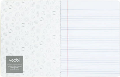 Yoobi College Ruled 8 x 10.5” Spiral Notebook Set – 3-Pack of 1 Subject Notebooks, Pink, Purple & Black Celestial Patterns – 150 Perforated 3-Hole Punched Sheets