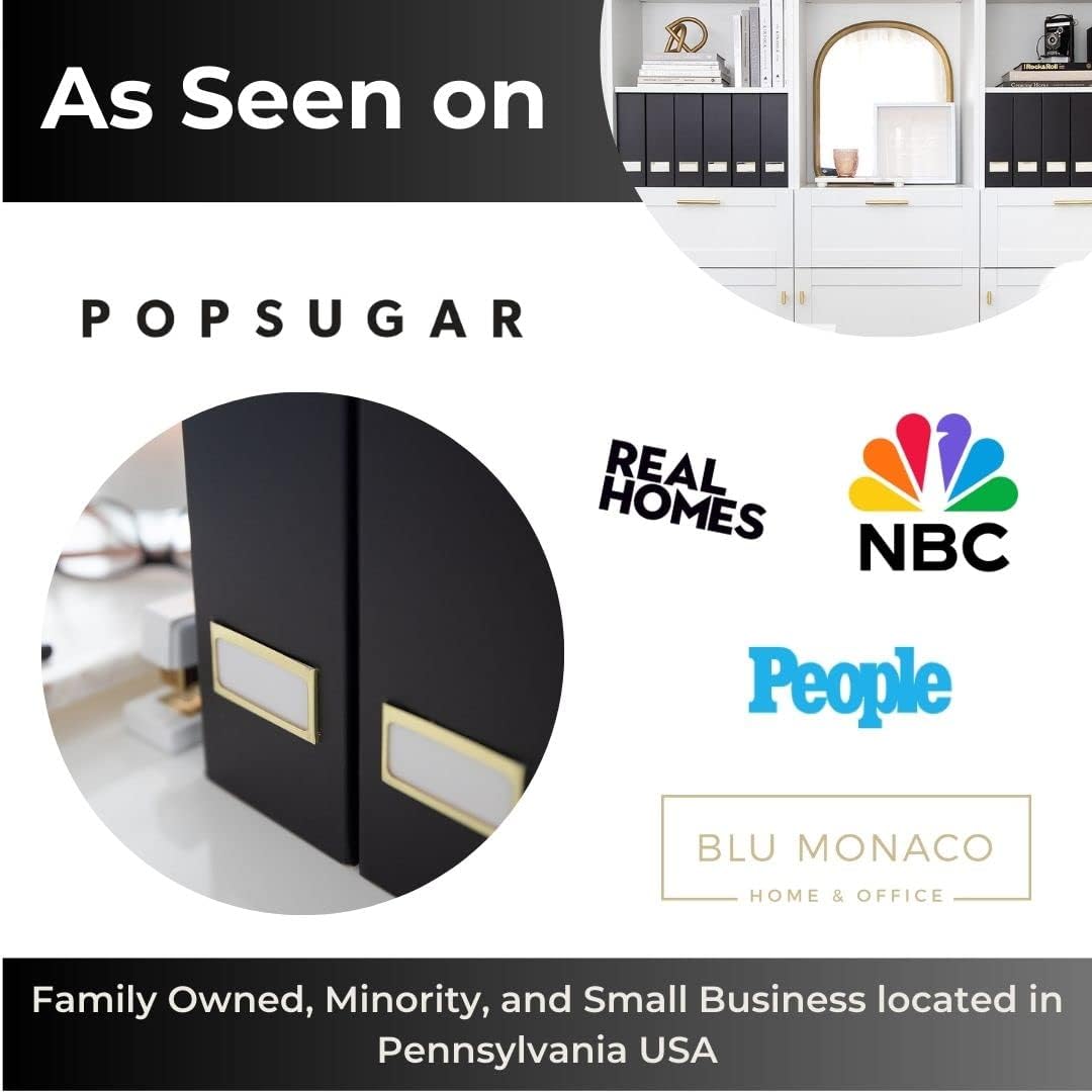 BLU MONACO Foldable Black Magazine File Holder | Set of 6 Cardboard Desk Organizer Boxes | Vertical Magazine File Holder | Standing File Holder | Office Classroom or Home
