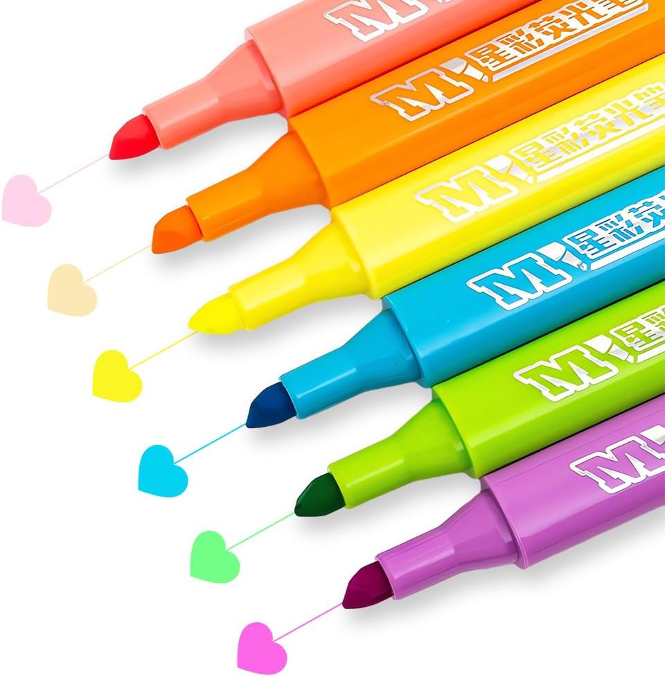 M&G 6-Pack Highlighters, Multicolor Quick-Dry No-Bleed Ink, Soft Chisel Tip Highlighters for Office Documents, Journaling, and Planners