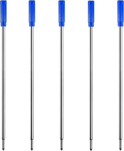 DunBong Black Ink Refill Pack of 5, Replaceable Ballpoint Pen Refills, Medium Point Metal Refill (Black)