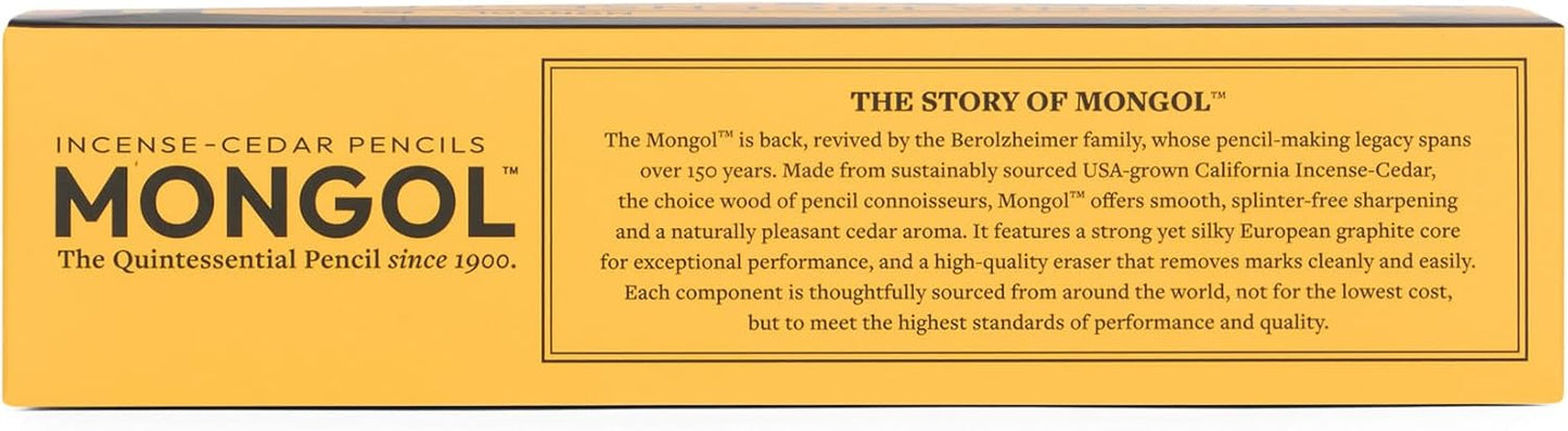 Mongol Classic Incense Cedar #2 Pencil - 12-Pack – Pre-sharpened, European Graphite Core, US Grown Cedar, Smudge Free Eraser – Nontoxic PMA Certified