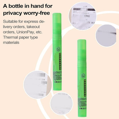 Thermal Paper Privacy Eraser - White Out Correction Fluid For Document Labels Package Shipping Address, Quick Dry Information Smear For Identity Protection, Confidential Data Cover Up Pen 10ml 2 Pack