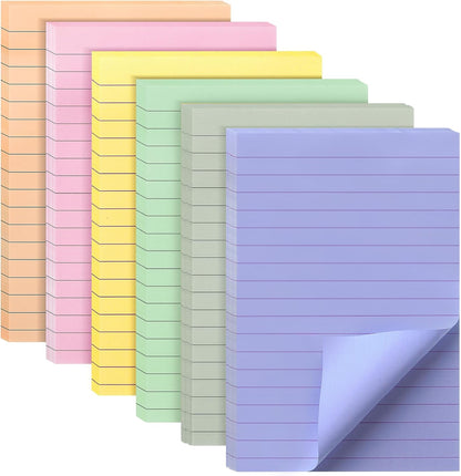 Mr. Pen- Lined Sticky Notes, 3" x 3", 12 Pads, 60 Sheets/Pad, Morandi Color, Bulk Sticky Notes with Lines, Ruled Post Stickies, Memo Pads, Self-Stick Note Pad for Office, School, Home, Study