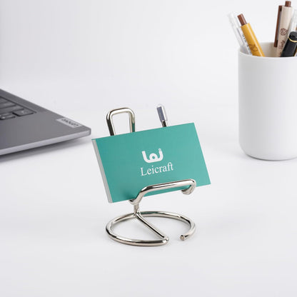 Business Card Holder for Desk, Cute Metal Card Organizers and Office Desk Accessories for Men and Women (Golden)
