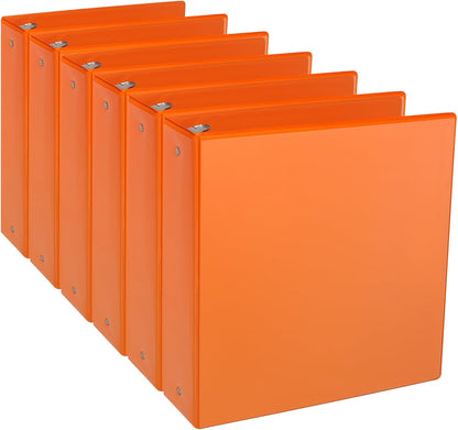 CIXILDTS 1-Inch Round Ring Binders, Standard 3 Ring Binder Fit Letter Size Paper, Presentation View Binders, 6 Packs, Assorted