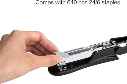 Deli Stapler, Desktop Staplers with 640 Staples, Office Stapler, 25 Sheet Capacity, White