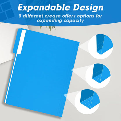 File Folder, RAZCC 150 Pack 1/3 Cut Tab File Folders Letter Size, Manila Folders, Folders with Tab, Great for Organizing and Easy File Storage