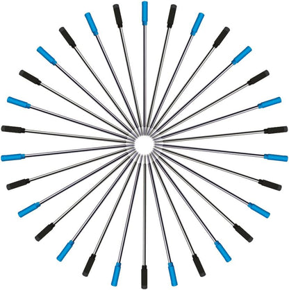 4.5” Replaceable Ballpoint Pen Refills, 30 Pack Smooth Writing Ballpoint Refills for Cross Style Pen (Black and Blue Ink Refills)