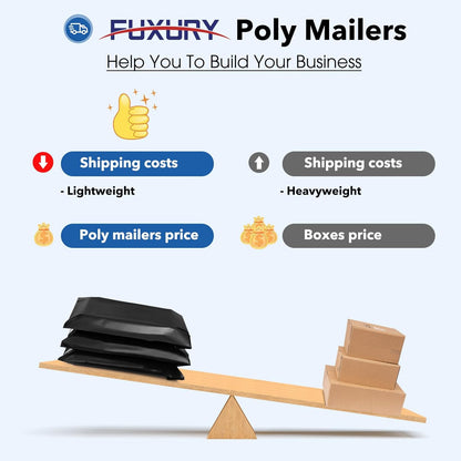 Fuxury Poly Mailers 10x13 Inch 100 Pack,Shipping Bags for Clothing,Strong Adhesive Mailing Envelopes,Heavy Duty Self Seal Plastic Postal Return Package Bags for Books Accessories Business,White