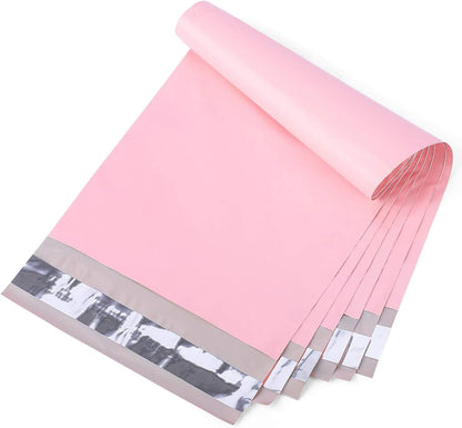 Metronic Poly Mailers 10X13 100 Pack, Strong Adhesive Shipping Envelopes for Clothing, Medium Shipping Bags for Small Businesses, Waterproof Mailers Poly Bags, Packages Bags Light Pink