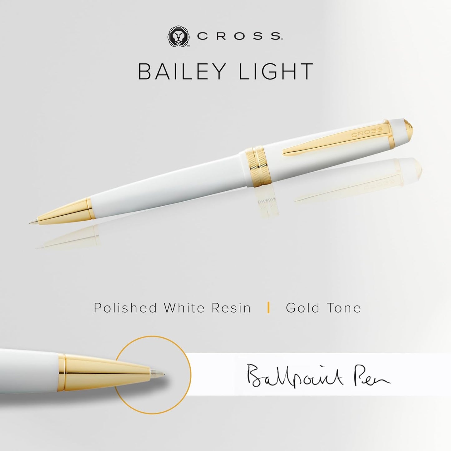 Cross Bailey Light Refillable Ballpoint Pen Presented in a Everyday Gift Box - Medium Point, Black Ink, Polished Green