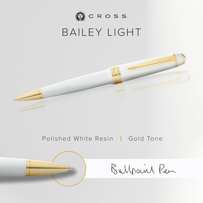 Cross Bailey Light Refillable Ballpoint Pen Presented in a Everyday Gift Box - Medium Point, Black Ink, Polished Green