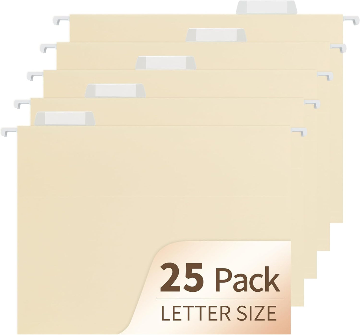 Blue Hanging File Folders,25 Pack Letter Size File Folders with 1/5-cut Tabs,Office Essentials for Filing Cabinet & Desk Storage