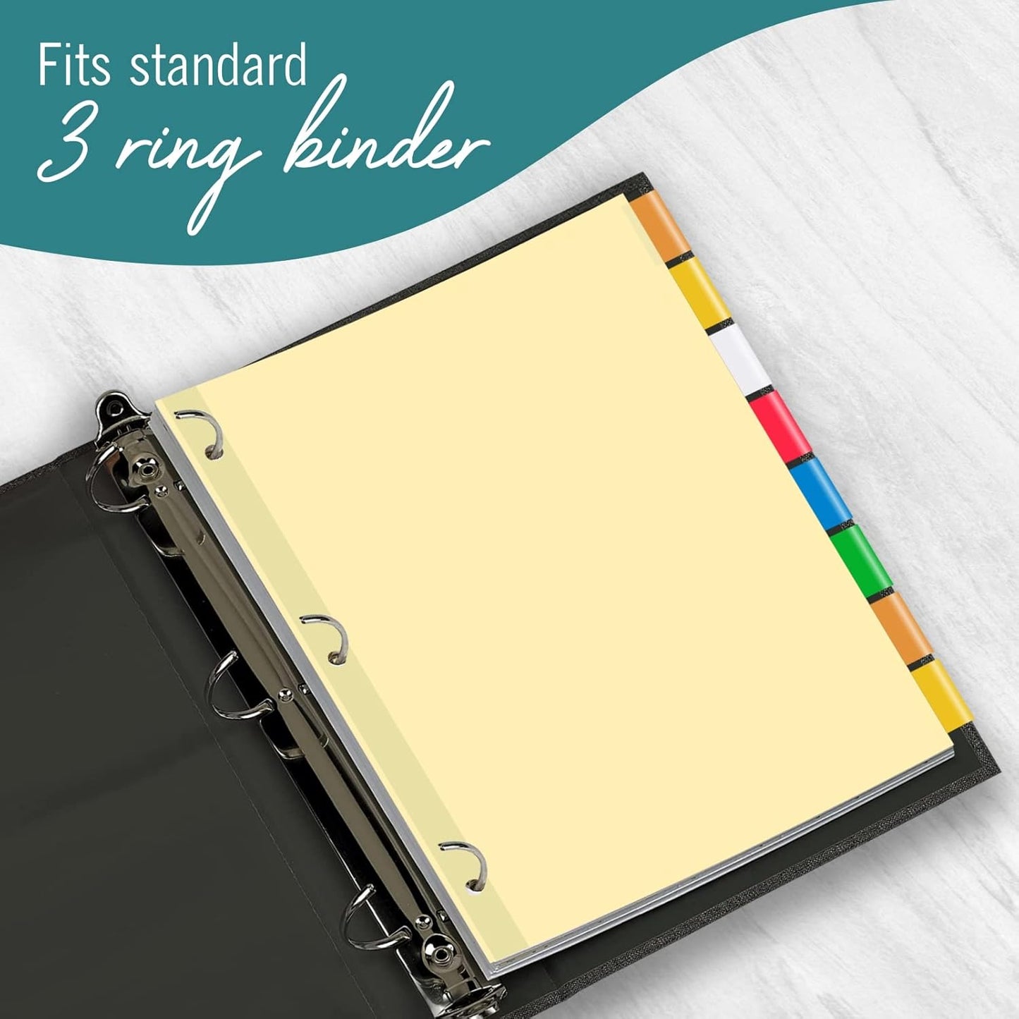 5-Tab Binder Dividers for 3 Ring Binder, Insertable Clear Big Tabs, Letter Size Paper Divider, 8.5 x 11 inch, 6 Sets (30 Dividers Total)