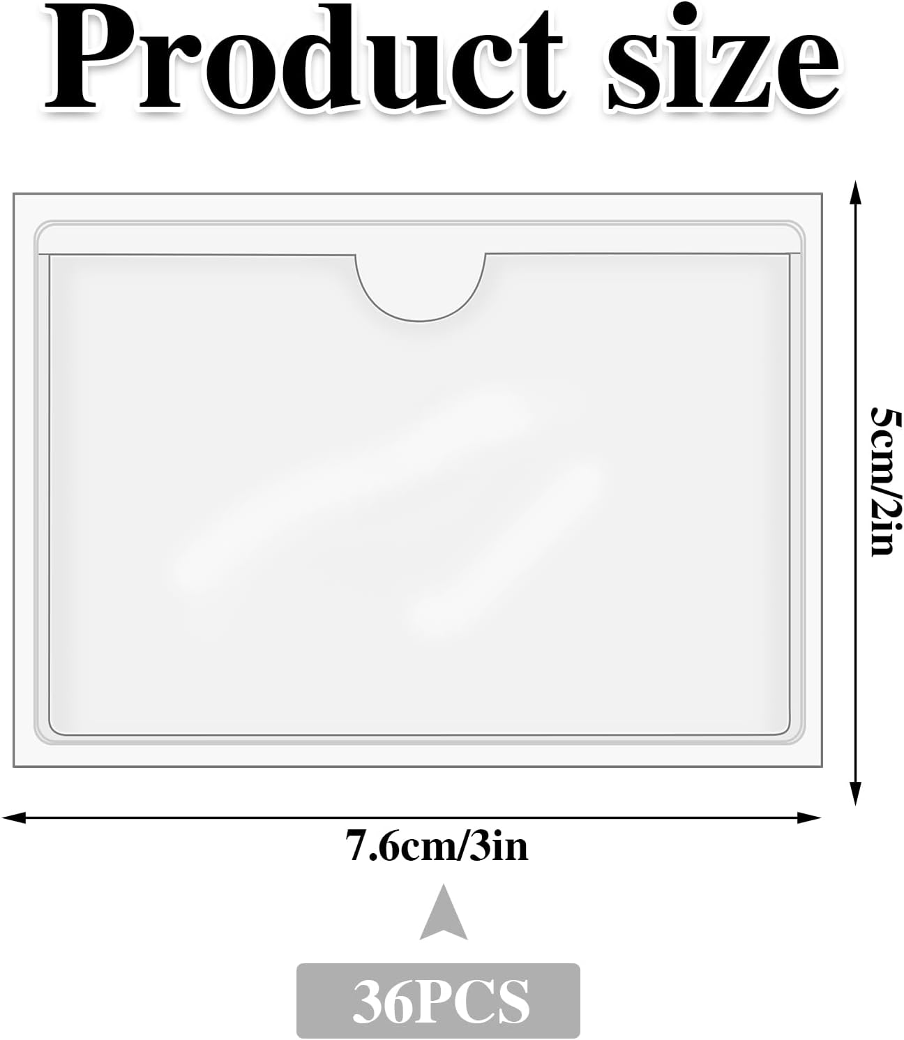 36 Pack 3" x 5" Index Card Holder Adhesive Plastic Label Holders Clear Tote Bag Labels Stickers for Organizing Storage Bins Library Card Shelves