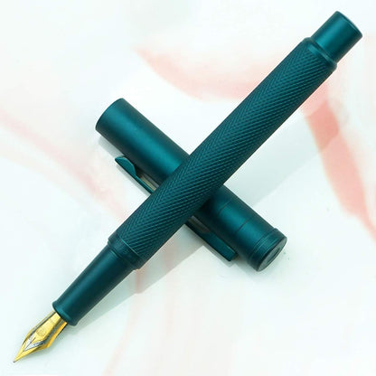 Hongdian Matte Black Forest Rollerball Pen with Schmidt Black Ink Refill, Classic Design with Metal Case for Business Signature