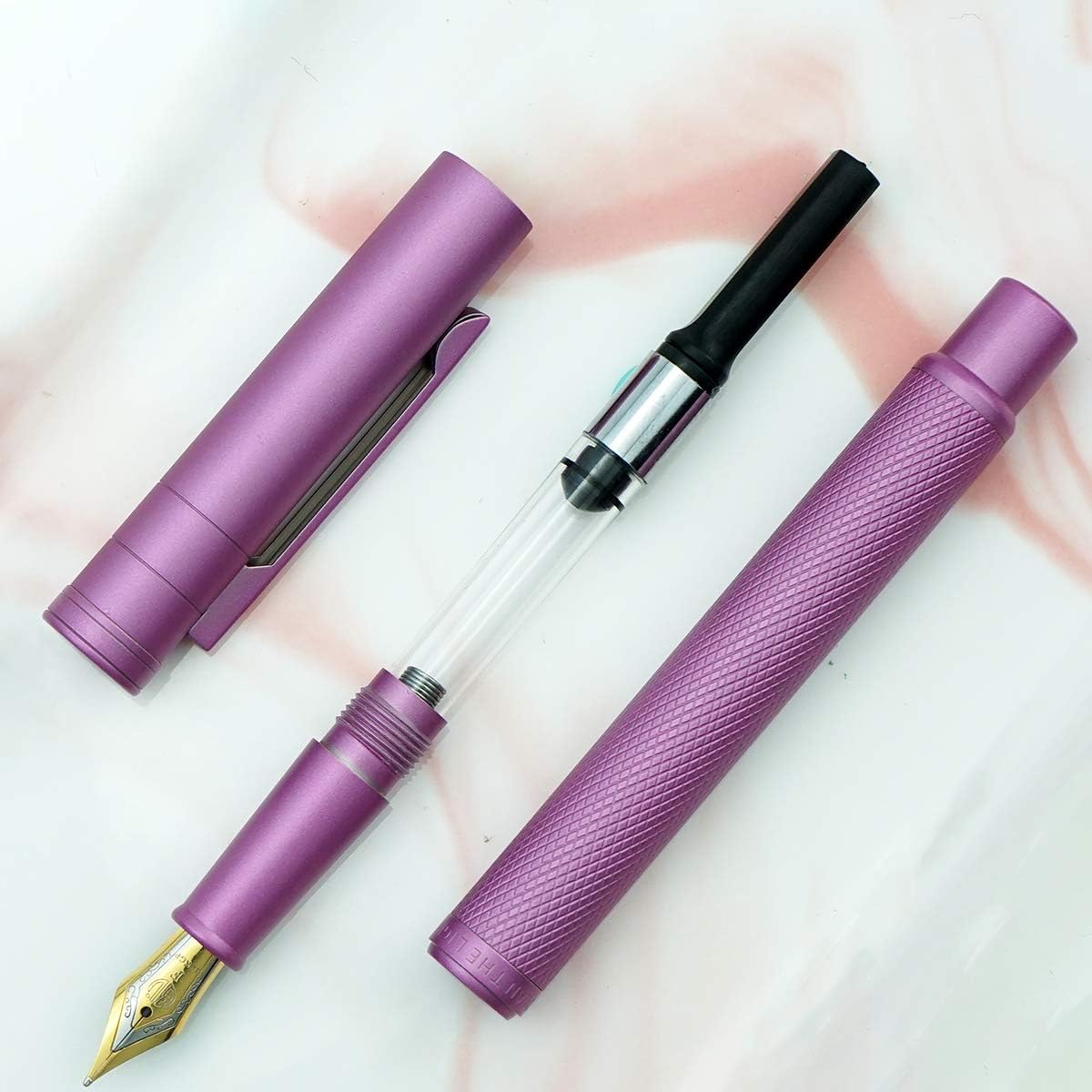 Hongdian Matte Black Forest Rollerball Pen with Schmidt Black Ink Refill, Classic Design with Metal Case for Business Signature
