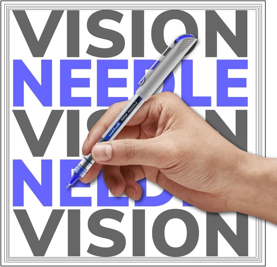 uniball Vision Needle Rollerball Pen, Fine Point (0.7mm), Red Ink, 6 Pens