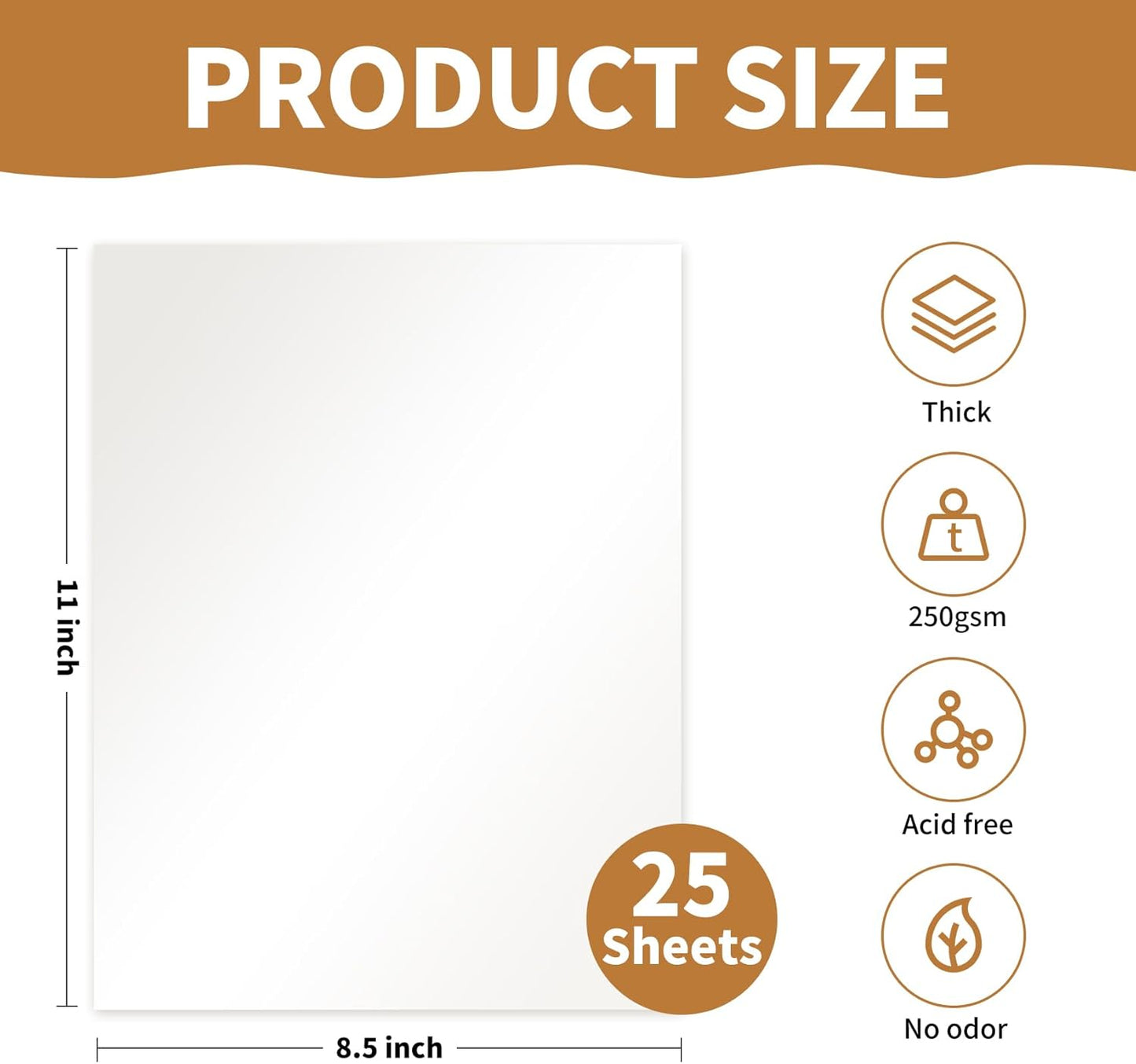 25Sheets Cream Paper, 8.5 x 11 Thick Card stock for Certificates, Invitations, Greeting Cards, Crafts, Graduations 250gsm/92lb Heavyweight Scrapbook Paper（Cream）