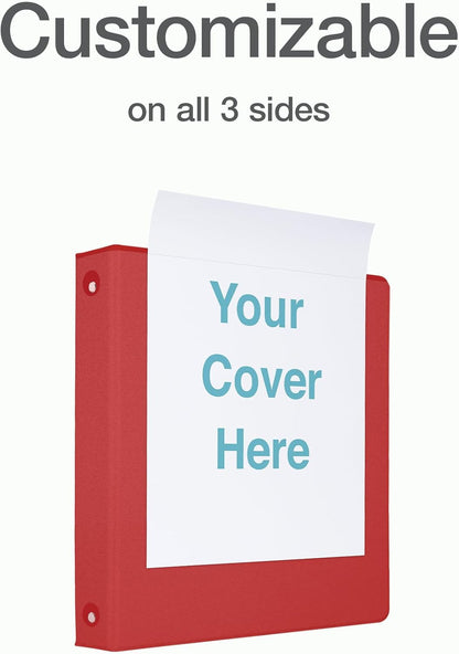 Cardinal 3 Ring Binders, 1.5 Inch, Round Rings, Holds 350 Sheets, ClearVue Presentation View, Non-Stick, Assorted Bright Colors, 6 Pack (79557)