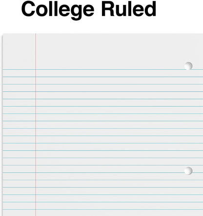STAPLES 1‑Subject Spiral Notebook, 8” x 10.5”, College Ruled, 70 Sheets, Assorted Colors, 6‑Pack