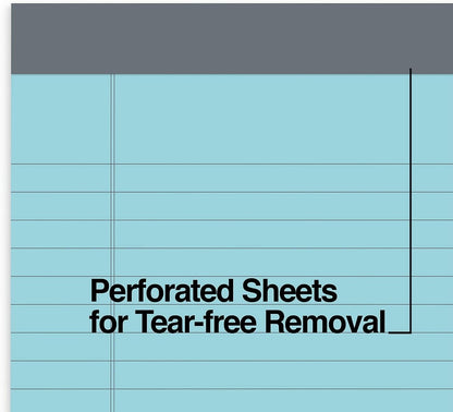 TRU RED Notepads, 8.5” x 11.75”, Wide Ruled, Canary, 50 Sheets/Pad, 12‑Pack