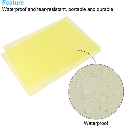 PATIKIL L Type Folders 12 Pack A4 Plastic File Project Pockets Clear Paper Document Jacket Sleeve for Office, Yellow