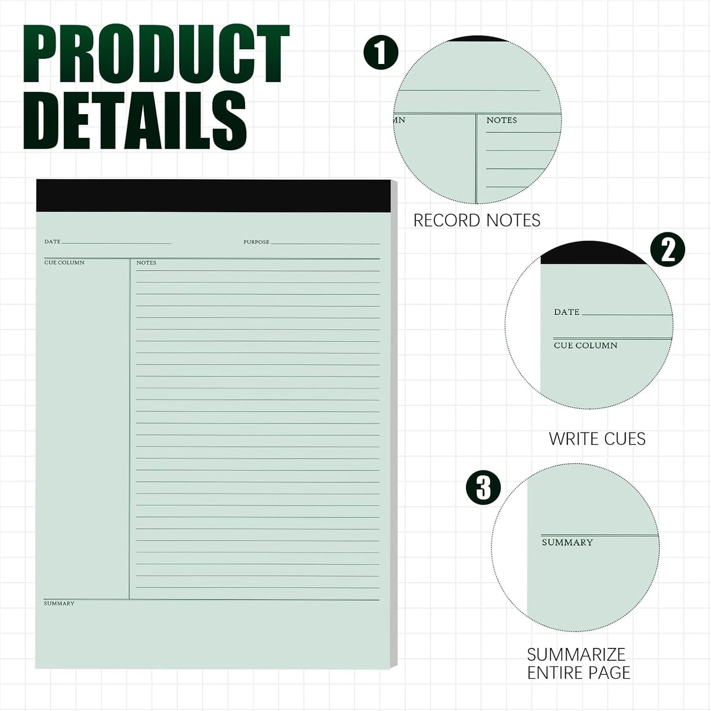 PerKoop 4 Pcs Writing Note Pads Notes System 8.5 x 11 Inches College Ruled Legal Pads Lined Paper Notebooks for Office School Teacher Students College Business, 45 Sheets Per Pad (Multicolor)
