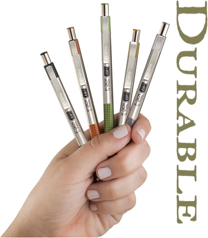 Zebra Pen F-301 Ballpoint Black, Blue, Red and Green Ink, Fine Point 0.7mm Pen, Easy-Glide Ink, Stainless Steel Retractable, Non-Slip Grip, Professional Design, Ideal for Office, 4-Pack (27174)