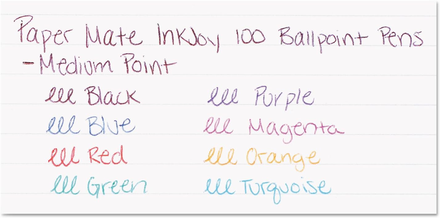 Paper Mate InkJoy 100ST Ballpoint Pens, Medium Point, Assorted Ink,8 count(pack of 1) (1945932)