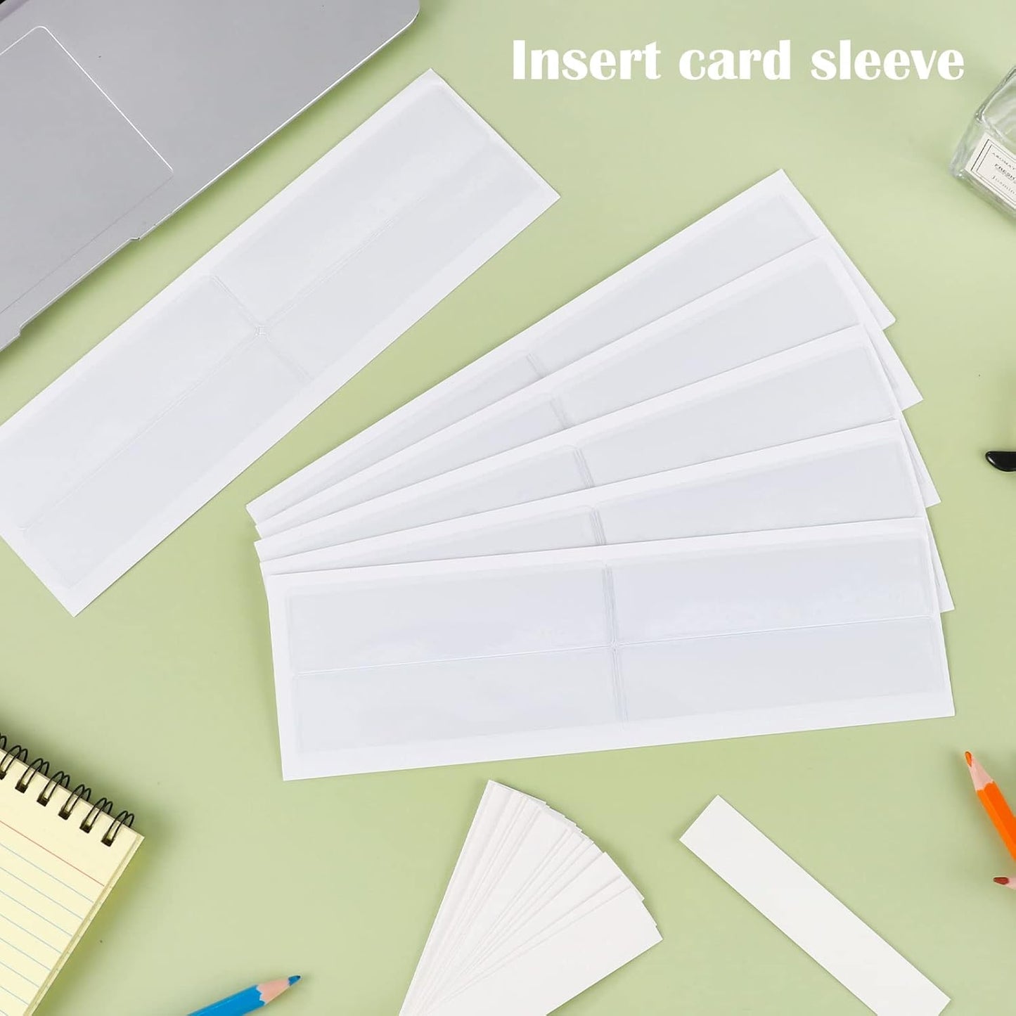 36 Pack 3" x 5" Index Card Holder Adhesive Plastic Label Holders Clear Tote Bag Labels Stickers for Organizing Storage Bins Library Card Shelves
