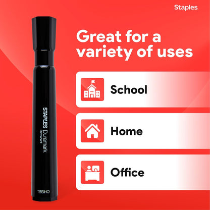 STAPLES Permanent Markers, Ultra Fine Tip, Black, 12 Pack – Duramark Precision Markers for Writing, Drawing & Labeling