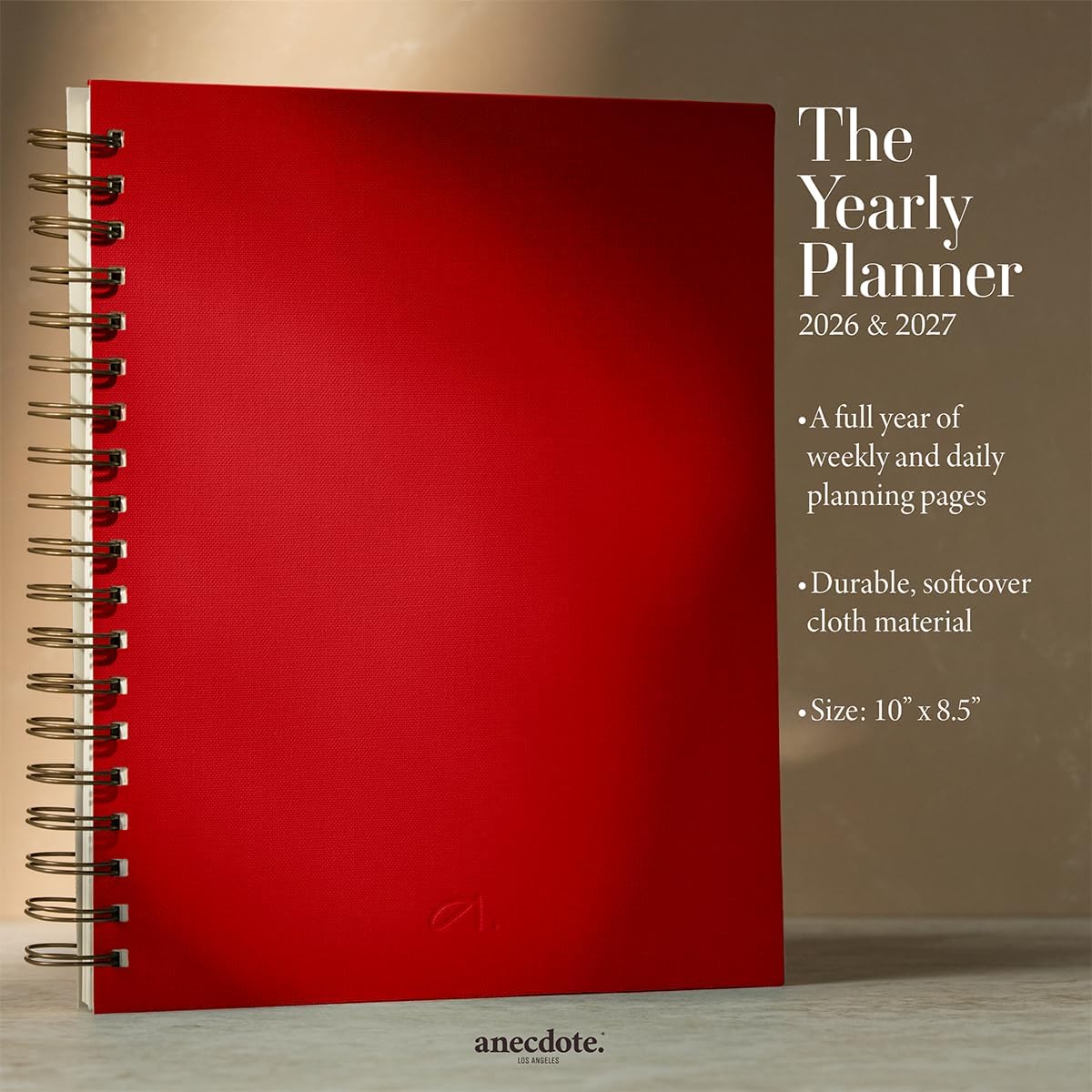 Anecdote Daily Planner w/ 2026-2027 Calendar | Start Anytime 26 Weeks Undated | 1 Page per Day | 8.5" x 5.2" | Hardcover To-Do List Organizer, Plan Your Success, Achieve Productivity Goals (Evergreen)