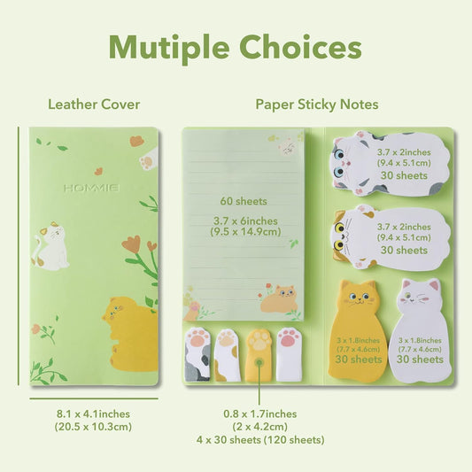 Sticky Notes Set, Hommie Colored Divider Self-Stick Notes Pads Bundle, Prioritize with Color Coding, 60 Ruled (3.7x6), 40 Dotted (3.7x3), 40 Blank (3x3.7), 60 Per Rectangular, 25 Per PET Color