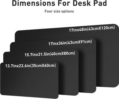 Aothia Leather Desk Pad Protector, Mouse Pad, Office Desk Mat, Non-Slip PU Leather Desk Blotter, Laptop Desk Pad, Waterproof Desk Writing Pad for Office and Home (Black,36" x 17") - Colors A