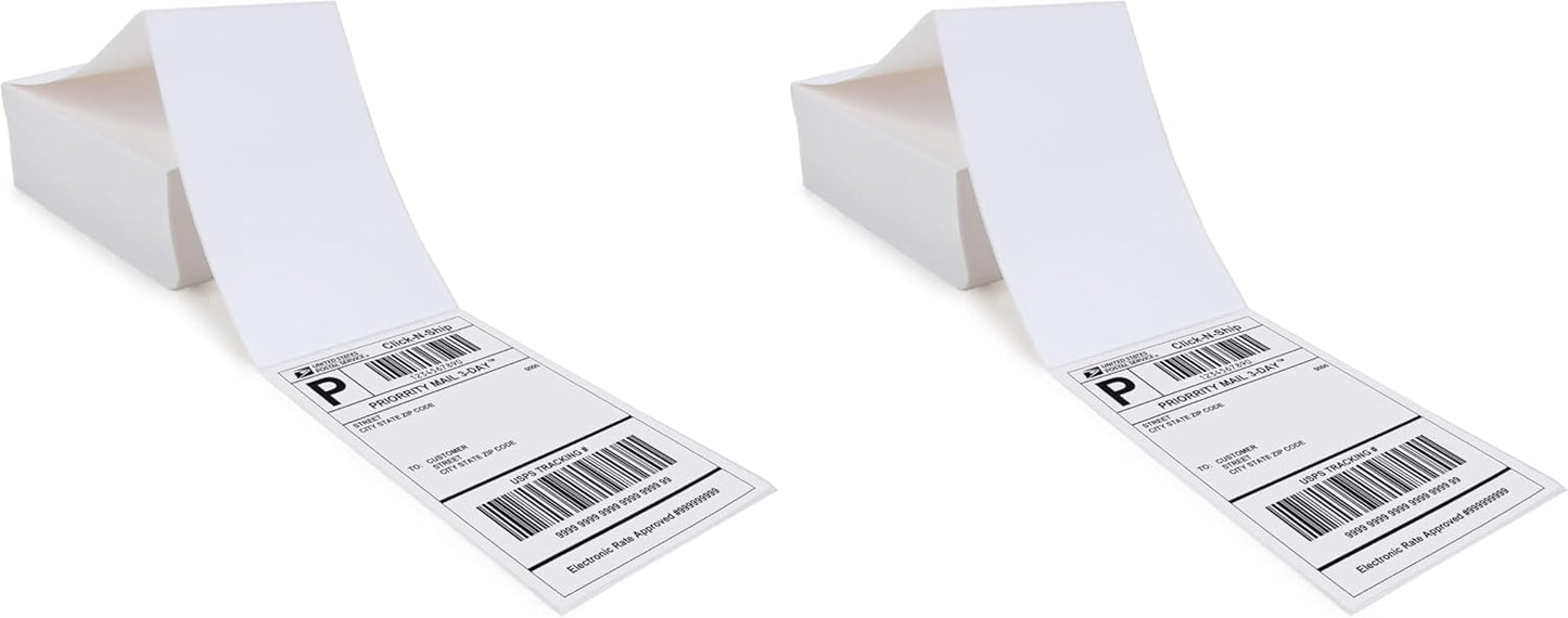 L LIKED 200 4x6 Thermal Labels Fanfold, Direct Thermal Shipping Labels - Perforated and Strong Adhesive