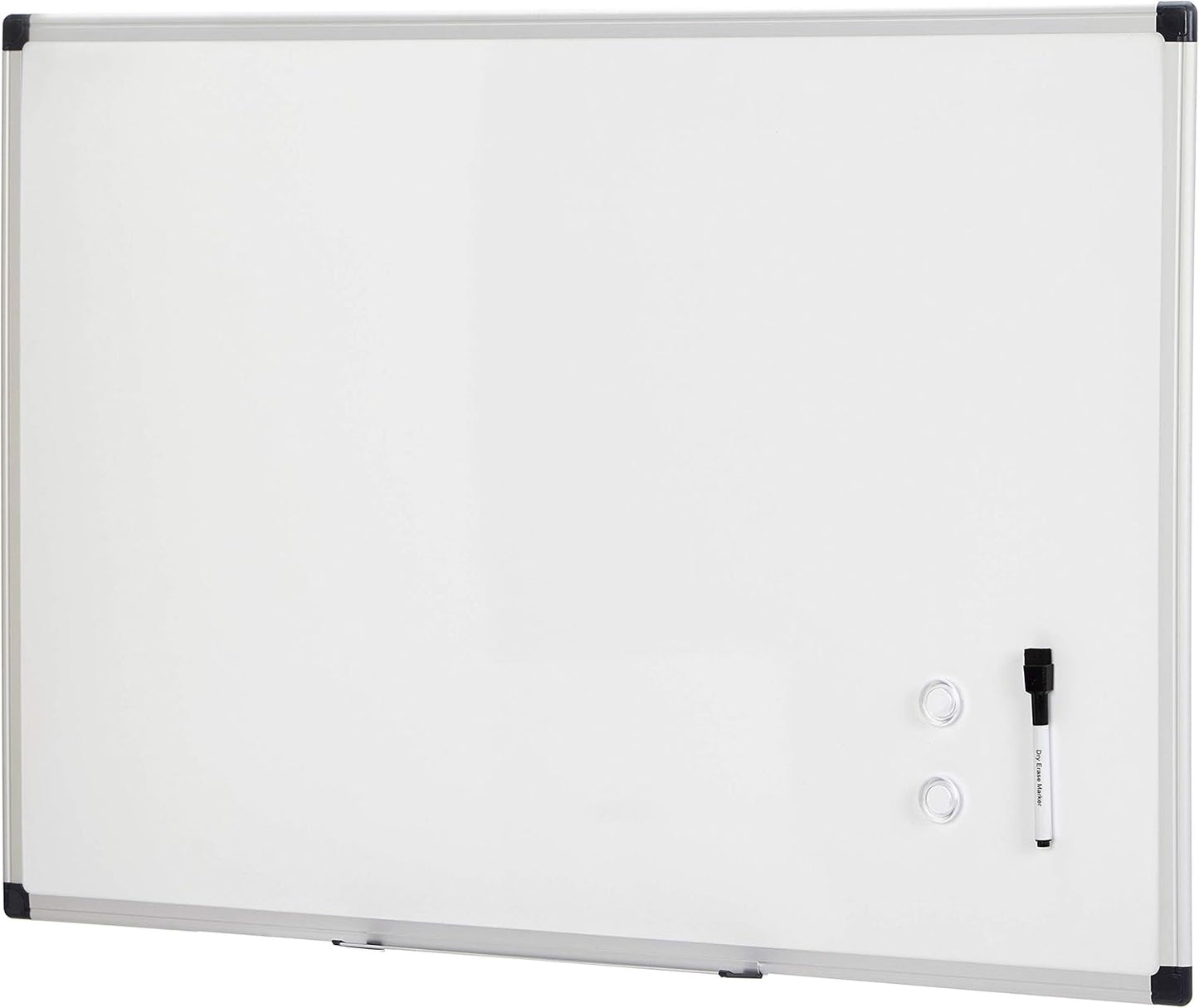 Amazon Basics Magnetic Dry Erase Whiteboard, 36 x 48-inch, Aluminum Frame, Silver/White, Easy to Install