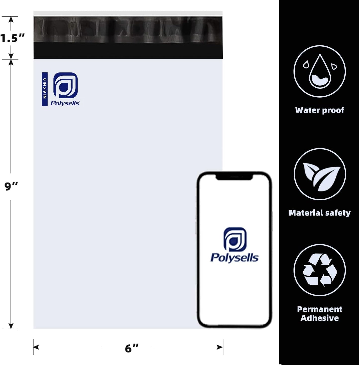 POLYSELLS 100 Pcs 14.5x19 Inch Poly Mailers Shipping Envelopes, Strong Adhesive Sealing, Waterproof, and Tear-resistant Postal Mailing Bags for Clothing, Books, and Accessories