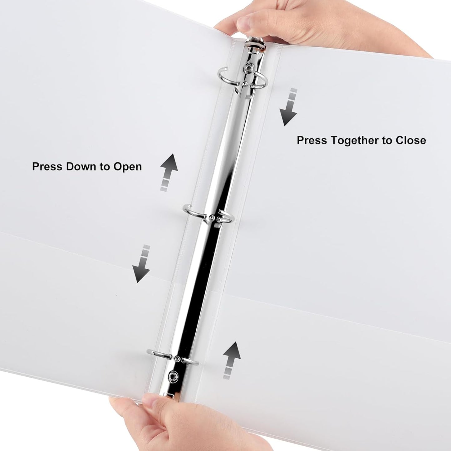 CIXILDTS 0.5-inch Round Ring Binder, Durable 1/2" 3 Ring Binder Fit Letter Size Paper, Presentation View Binders, White,12-Pack