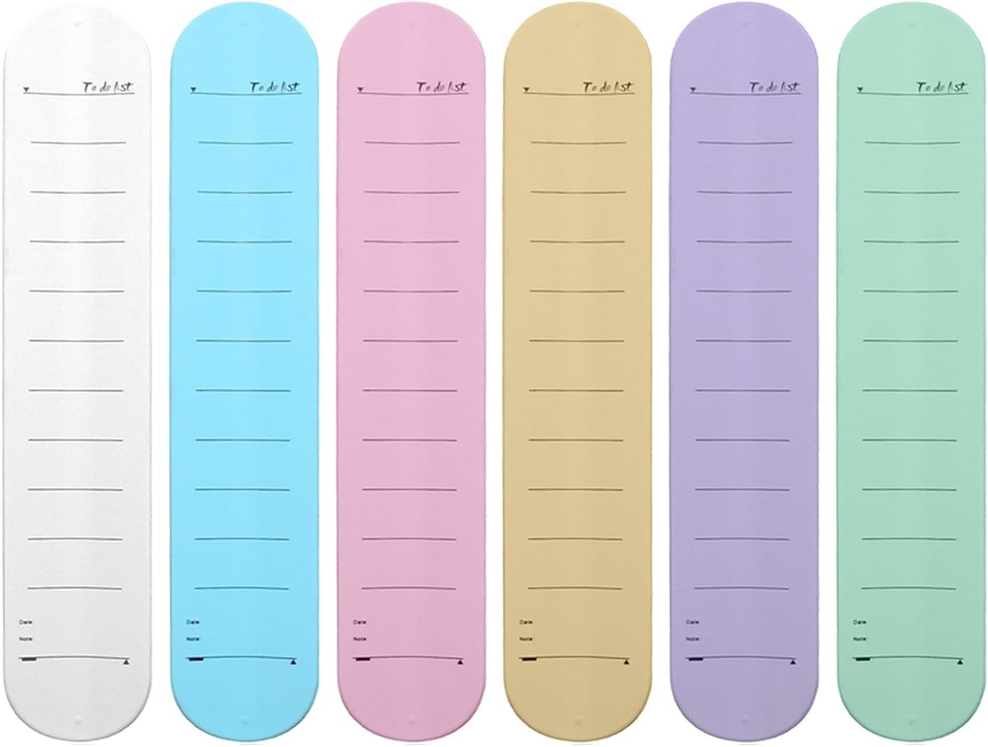 Wrist Notepad 6-Pack, Silicone Memo Wristbands, Reusable Reminder Bracelet Erasable Write-On Band, Waterproof Notepad Wristbands for Daily Tasks Lists